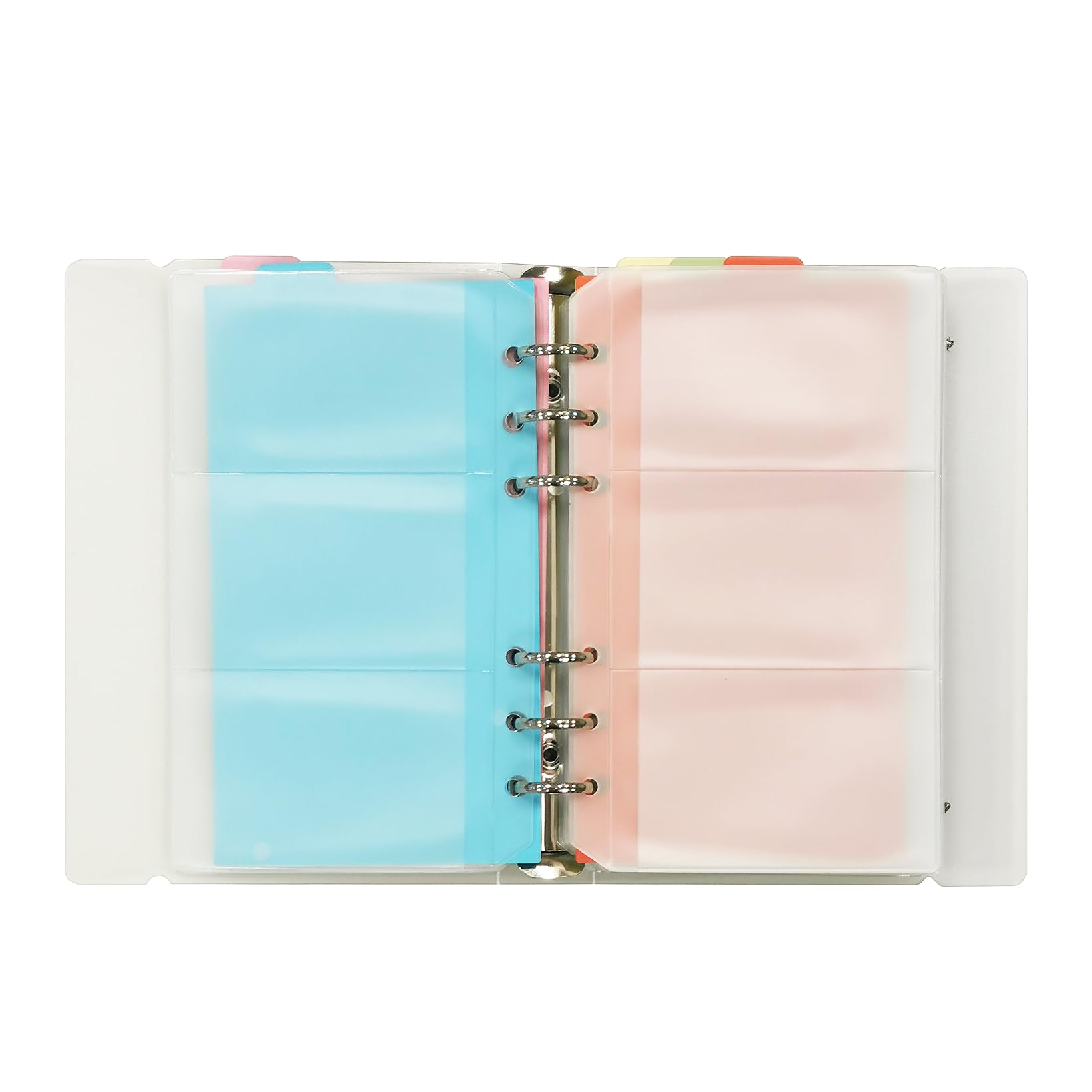Zelten Business Card Holder PP Cover Round Ring Binder Namecard Organizer for Men & Women, Credit Card Binder File
