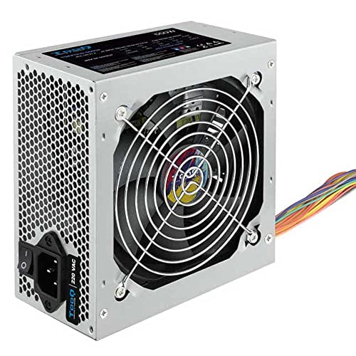 Tooq TQAPOLO-500SP - Fuente de Alimentación ATX 500W con PFC Activo, Color Plata