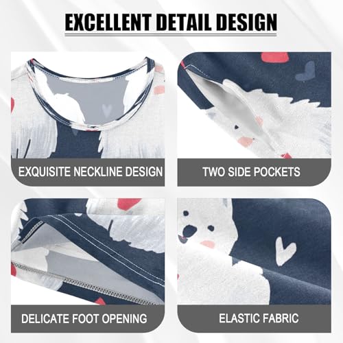 Samoyed Heart Pattern Kids Pjs Set Boys Girls Summer Short-Sleeve Sleepwear Pajamas 2PCS4