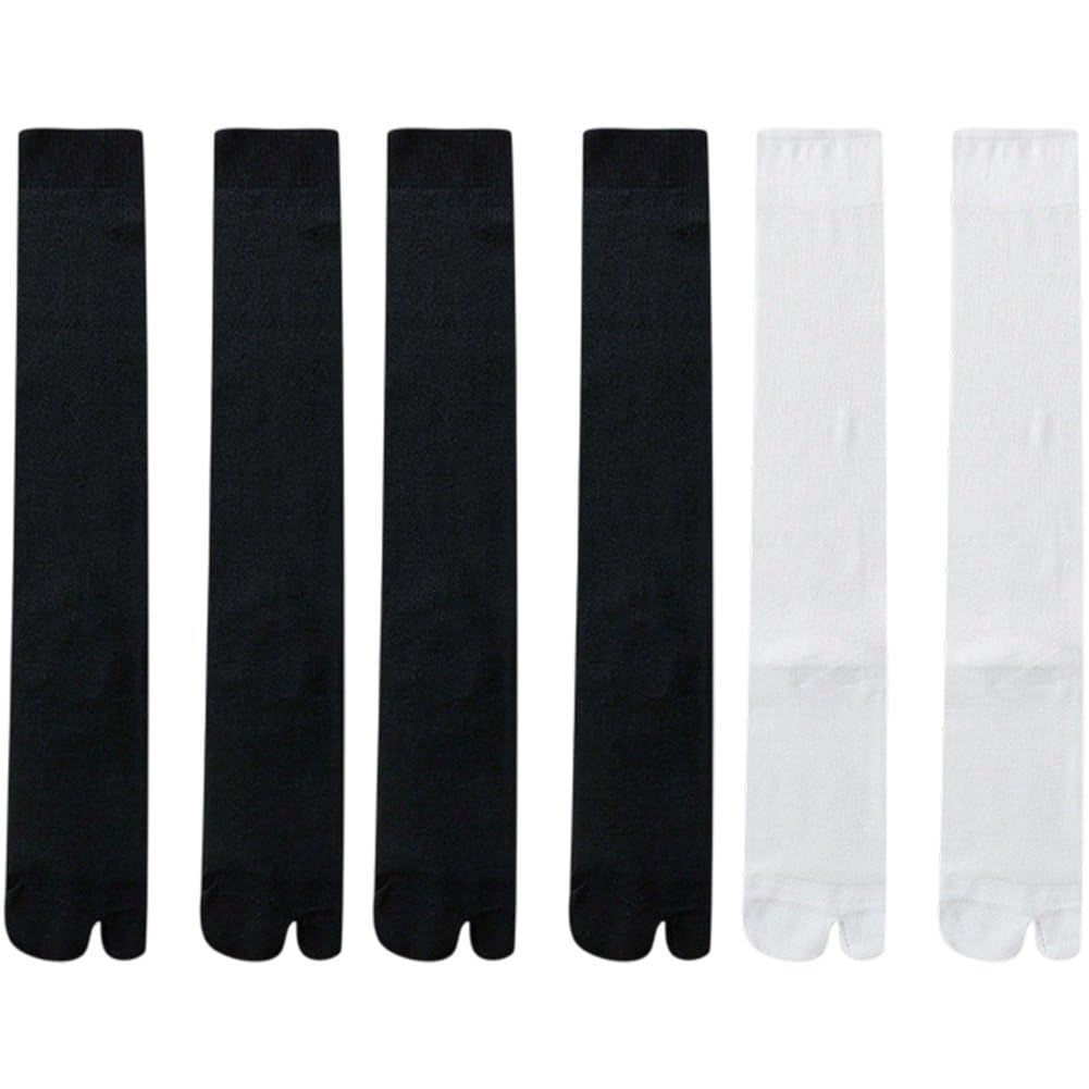 Sslvya 3 Pairs Womens Knee High Socks Ultra-thin Split Toe Socks Summer Sheer Mesh Sock Breathable Tabi Socks