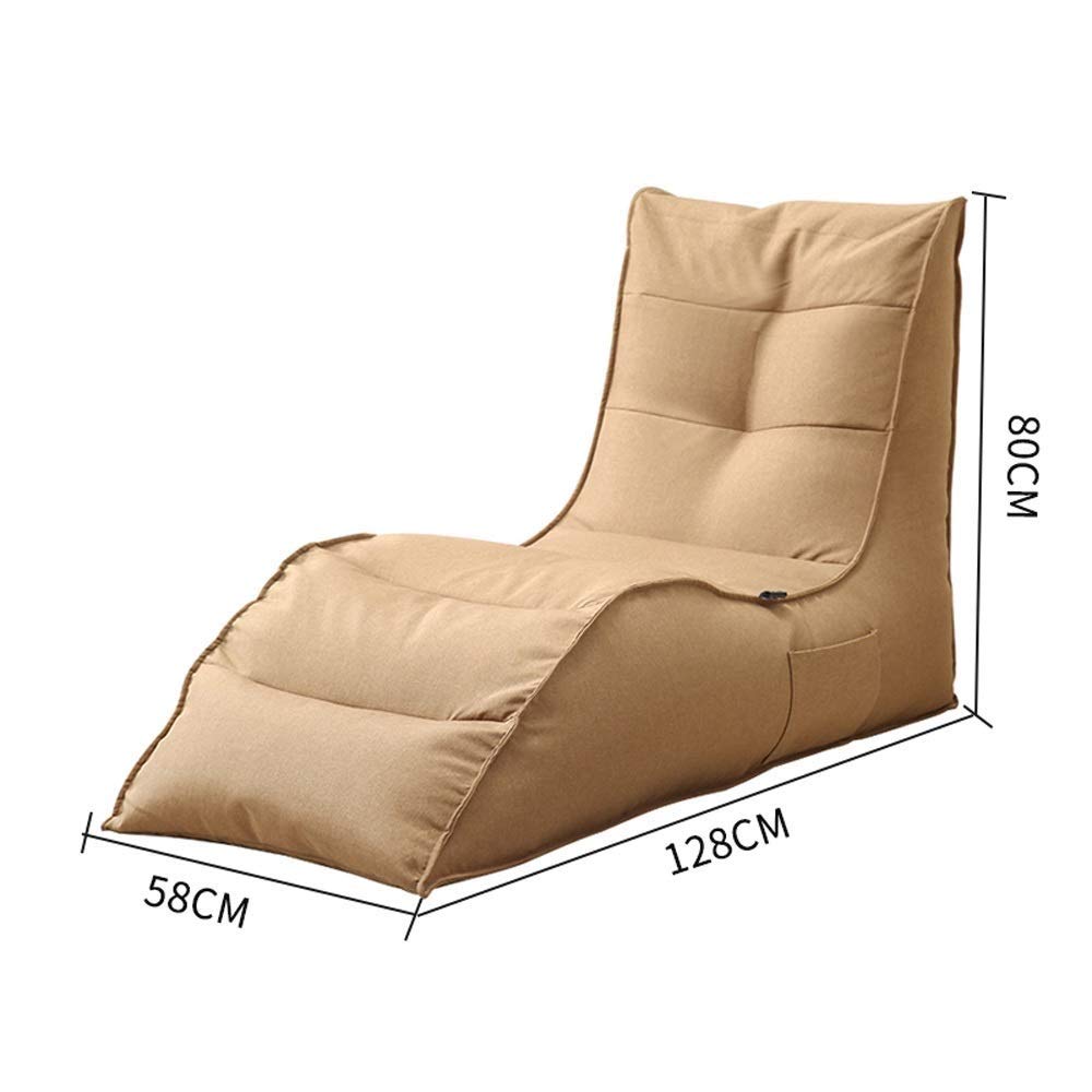 Lazy Couch Bean Bag Single Bedroom Fabric Sofa Chair Tatami Lounge Chair Lazy Chair58cmx128cmx80cm (Color : G)
