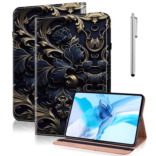 Coque Samsung Galaxy Tab A11 pour éviter les rayures d'écran grâce au rabat fleur bleue