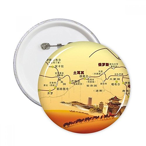 Silk Road Map badges : 5 broches Landmark Camel de qualité supérieure pour vêtement