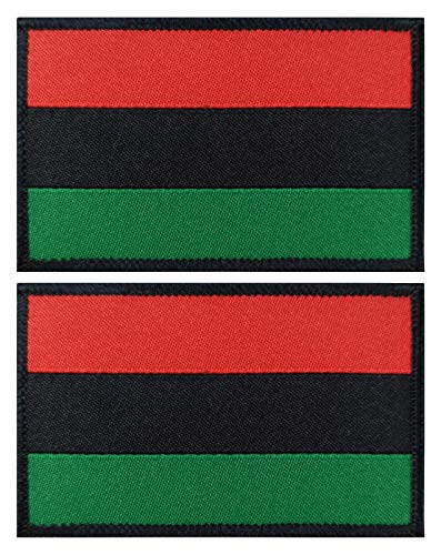 JBCD 2 Pack Afro American Flag Patch African Flags Tactical Patch Pride Flag Patch for Clothes Hat Patch Team Military Patch