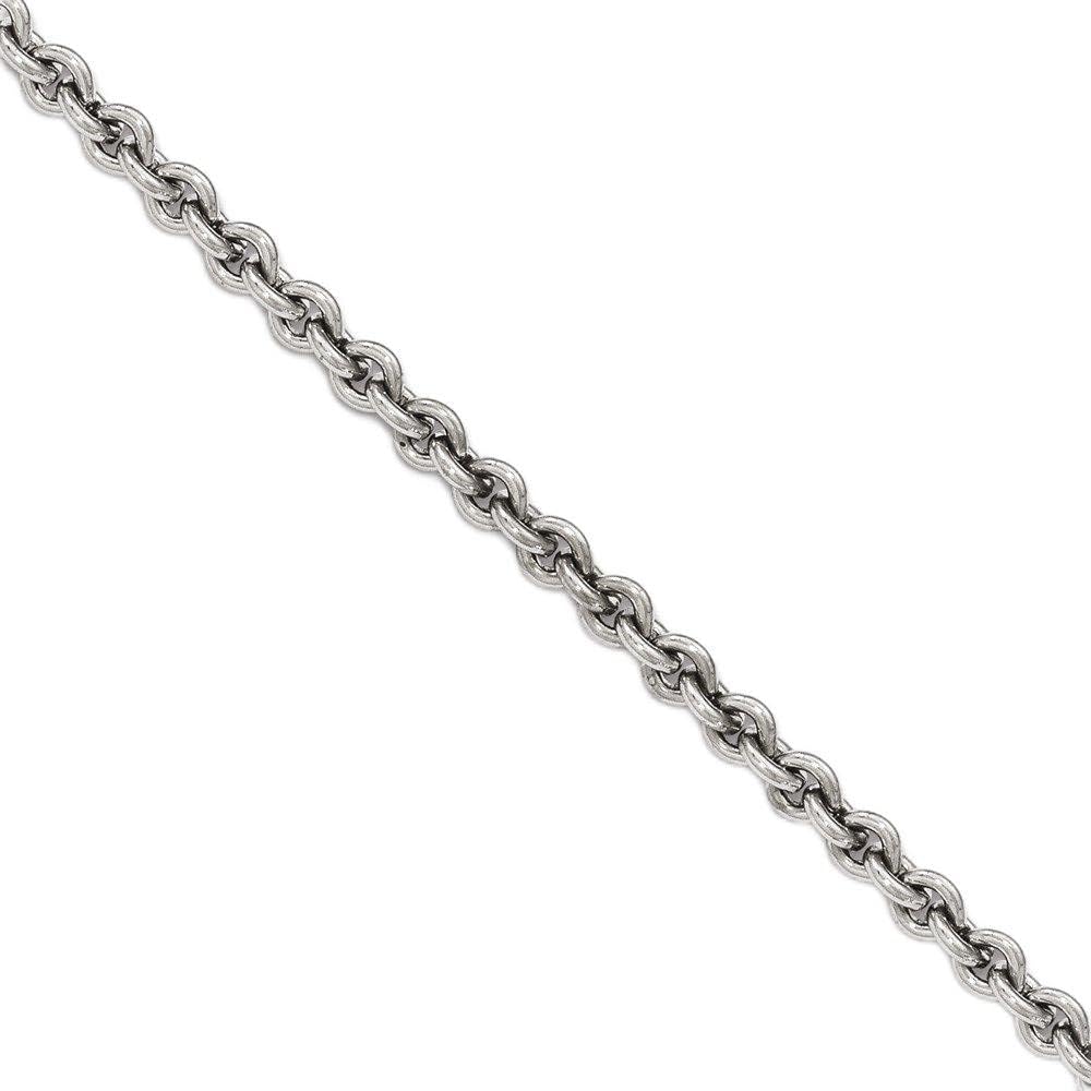 Jewels By Lux Silver-Tone Steel 3.75mm Rolo Pocket Watch Chain