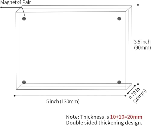Vista 14 de Marco de fotos acrílico de 4 x 6 pulgadas, marco de fotos magnético transparente de 4 x 6, marcos de fotos de escritorio sin marco de doble cara