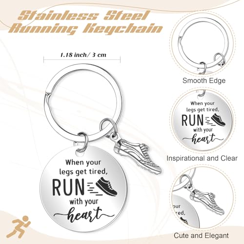 Teenyyou 3 Pcs Track and Field Gift Cross Country Running Gifts 11.2 oz Runner Coffee Mug Ceramic Mug Black Runner Socks Track and Field Running Socks Keychain for Women Men Accessories - Thumbnail 4