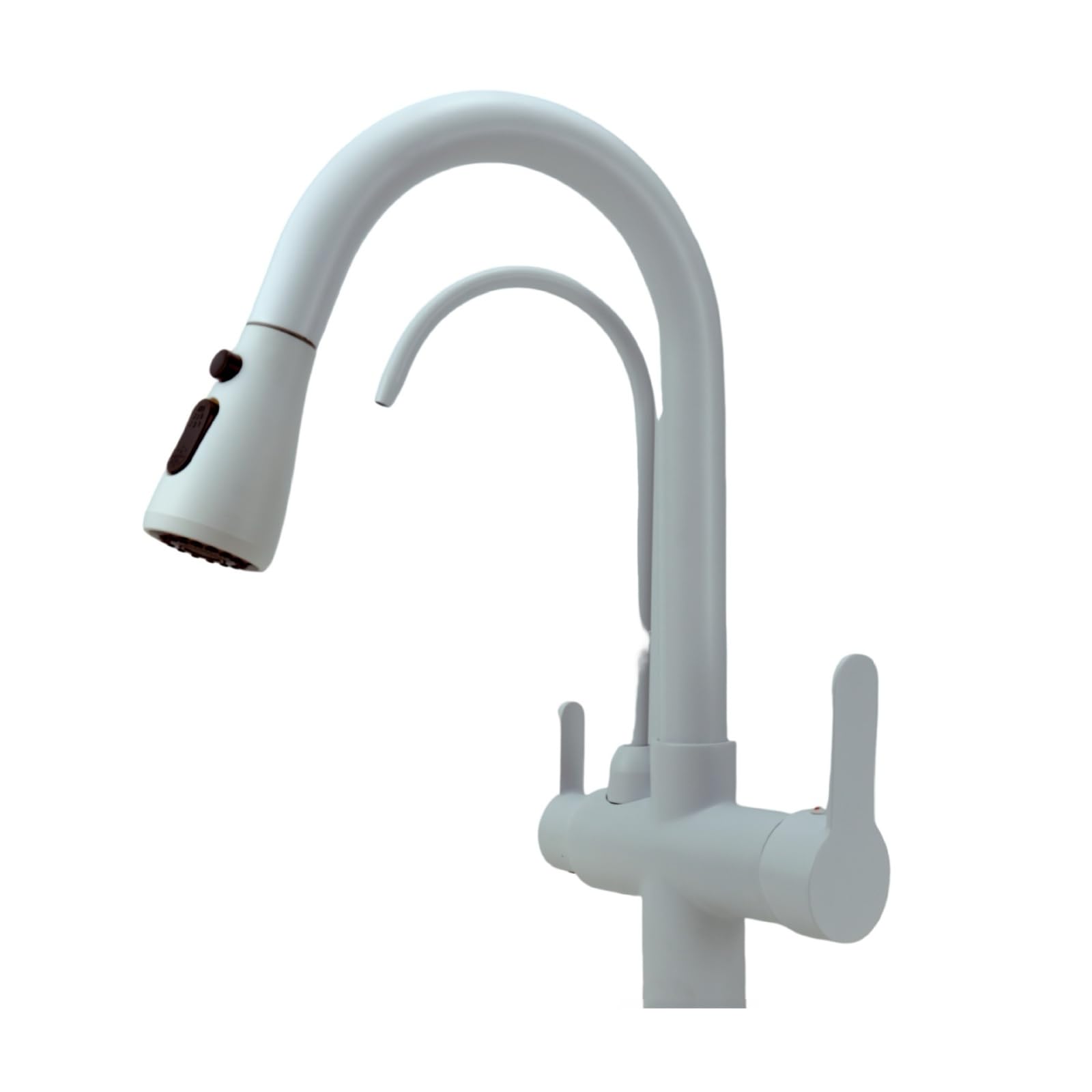 Fanjubei White Kitchen 360-Degree Rotating Pull-Out Hot And Cold Water Purification Multifunctional Faucet,