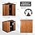 6ft x 6ft Outdoor Metal Storage Shed with Window and Metal Floor Base, Durable Galvanized Steel Panels, Padlock Sliding Doors