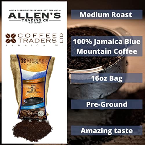 Jamaica Blue Mountain Coffee Certified 100% Pure, Roasted Ground 1 Lb #TOP3
