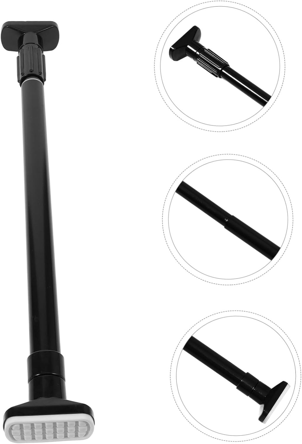 Multipurpose Extendable Stainless Steel Closet Rod Retractable Clothes Rail for Wardrobe and Shower Curtain No-drill Installation Wear-resistant for Home Use