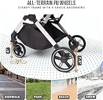 Pet Poussette pour petits chiens moyens Chats jusqu'à 45 lbs, voyages Lite Collapsible, tout terrain 4 Roues pour le jogging, Running, Gris