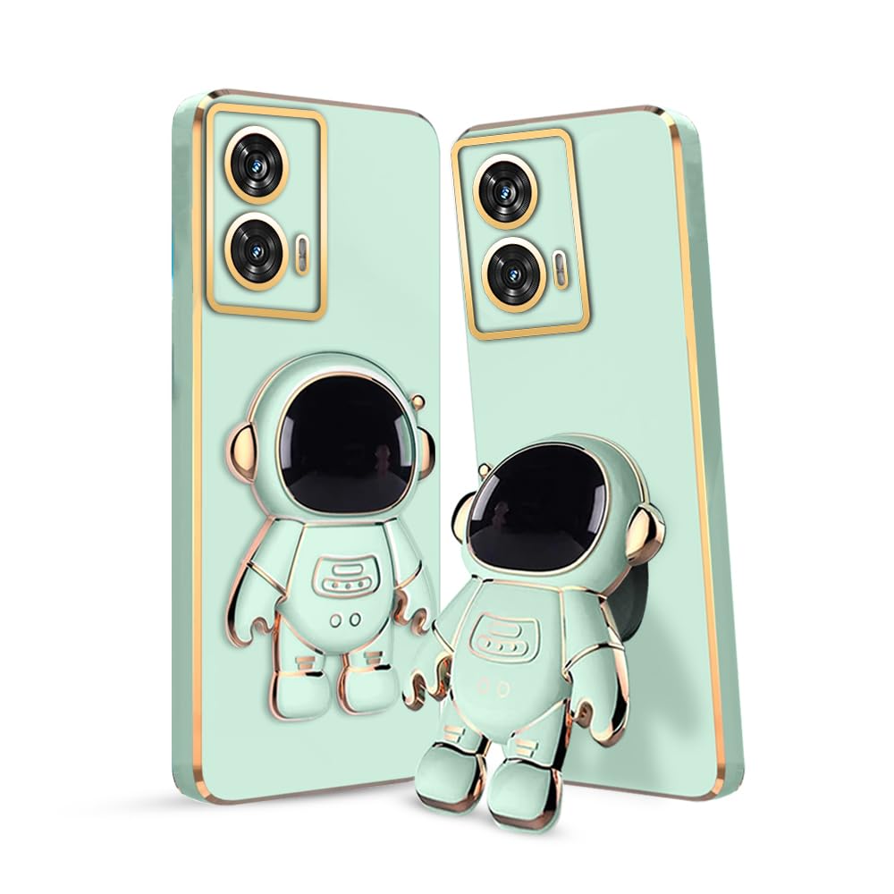 KARWAN®️ 3D Astronaut with Folding Stand Back Cover Case Compatible for Moto G34| Slim electroplated case | Stand case | Soft TPU | Space Astro Theme | Camera Protection-Mint (B0D987JBV6) Amazon Price History, Amazon Price Tracker