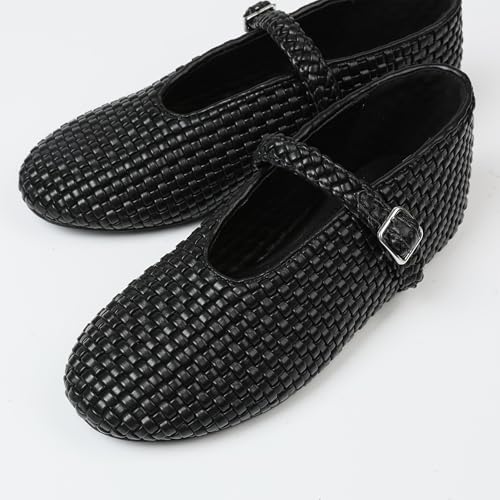 Eteridrey Ballet Flats Mary Jane Flats Closed Round Toe Flats for Women Buckle Strap Comfy Flats Shoes Ballerina Flats Summer Casual Walking Womens Dress Shoes3
