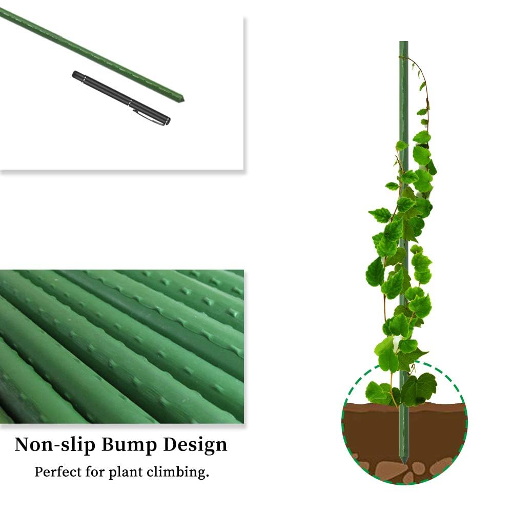 G-LEAF Pflanzenstütze, 25 Stück Pflanzenstab,Blumenstütze Zimmerpflanzen,Pflanzenhalter,rankhilfe zimmerpflanzen Kunststoff,Pflanzen Stabilisieren Stab,Pflanzstab,Blumenhalter (Grün/25PCS)