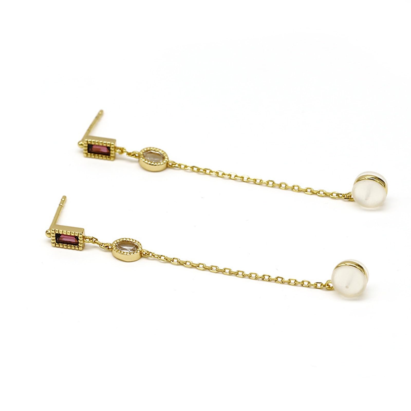 Pendientes vintage para mujer, diseño de granate y topacio