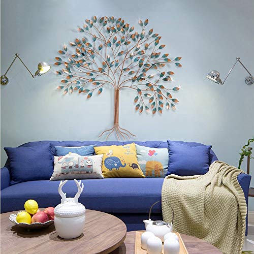 Décoration de mur intérieur arbre de vie en fer style rétro pièce