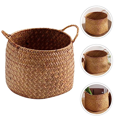 Panier en jonc de mer tissé OSALADI pour rangement de bureau rustique - 5