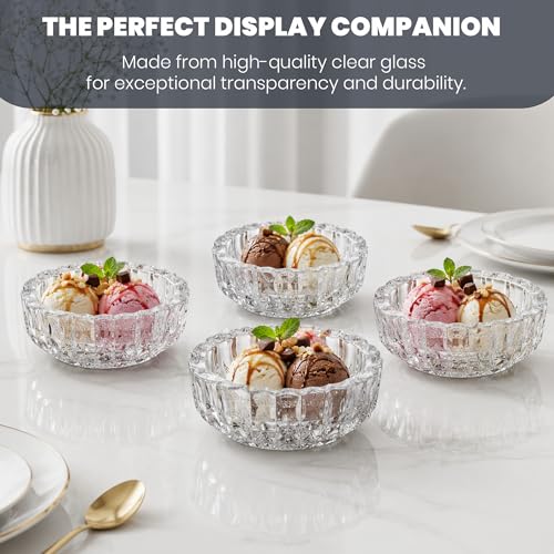 Image of Elegant Crystal Glass Bowl for Vastu & Feng Shui | Decorative Transparent Glass Tray for Home, Office, Dining Table & Positive Energy Decor | Good Luck & Prosperity Gift Item | Pack of 2