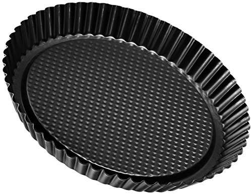 Zenker Obstkuchenform ∅ 28cm PURE, Backform für leckere Obsttorten, Tarte- und Quicheform (Farbe: schwarz), Menge: 1 Stück