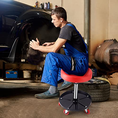 Powersmart 300-Pound Capacity Mechanic Stool, Rolling Stool With Wheels & Tool Tray #TOP1