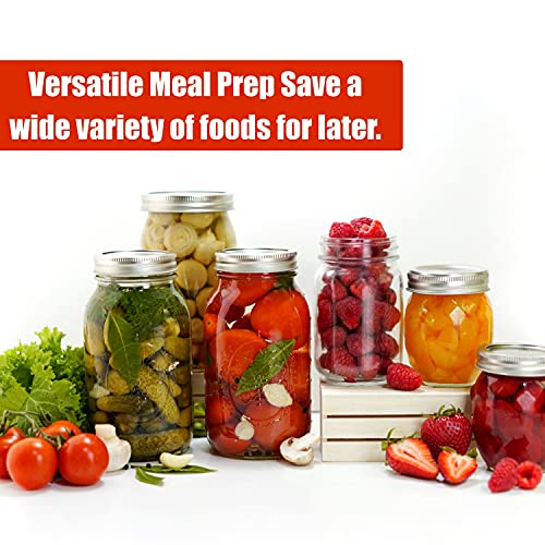 Forjars Canning Lids And Rings Regular Mouth – 48 Pcs/24 Sets - Airtight Seals On Mason Jars To Preserve Food For Meal Prep - 2.7 Inch Stainless Steel And Bands With Silicone Seals thumb #3