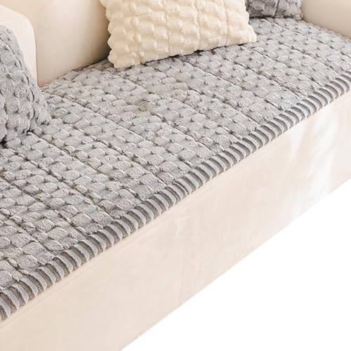 Housse de canapé antidérapante lavable Gray B en peluche - 2