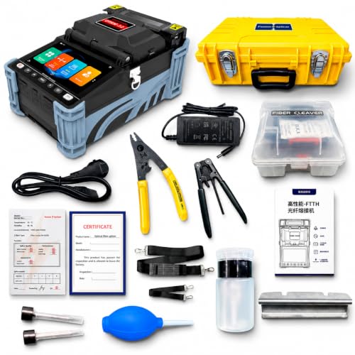Image of Corslet OFSM-02 High Performance Fiber Optic Fusion Splicer - FTTH Splicing Machine with All Tools, 6s Fast Welding & 18s Heating, Multifunctional Optical Fiber Splicer for Professionals