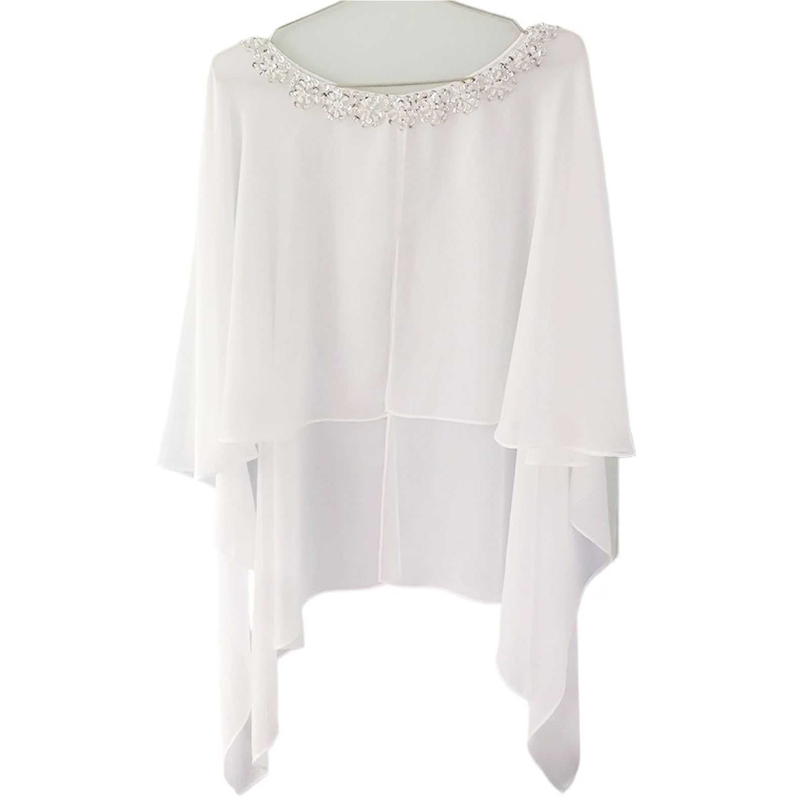 Coprispalle Donna Elegante scialle in chiffon da sposa, da sposa, da donna, con perline, for feste e serate.