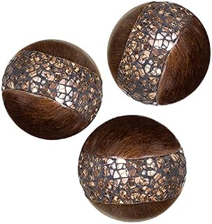 Creative Scents Schonwerk Walnut Decorative Orbs for Bowls and Vases (Set of 3)