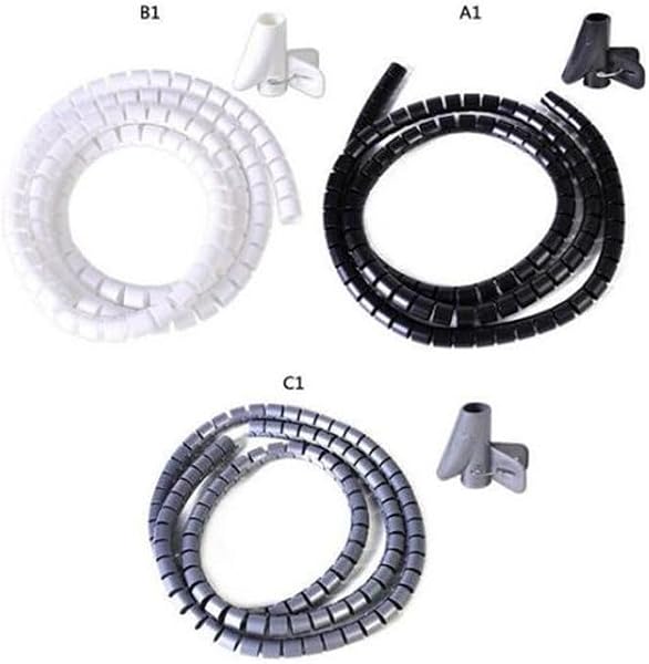 Spiral Cable Wrap, Spiral Cable Sleeve 1.5m Multicolor 10-30mm ID(Black,25mm Inside Diameter) - 1