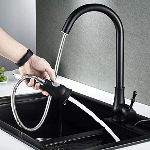 Robinet de cuisine noire anti-éclaboussures avec douchette - 2