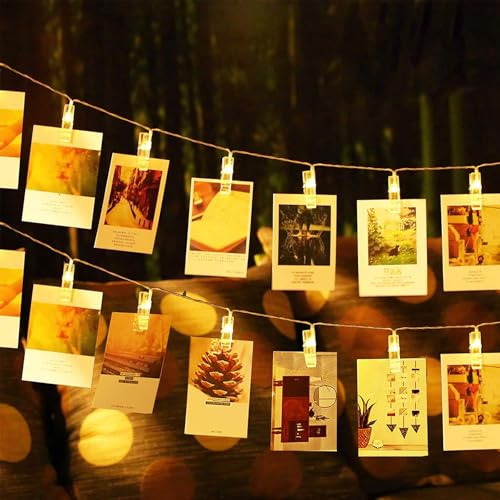 Lichterkette mit Klammern 30 Kaleora LED Fotoclip Lichterkette, 3 Meter 20 LEDs Lichterkette mit...