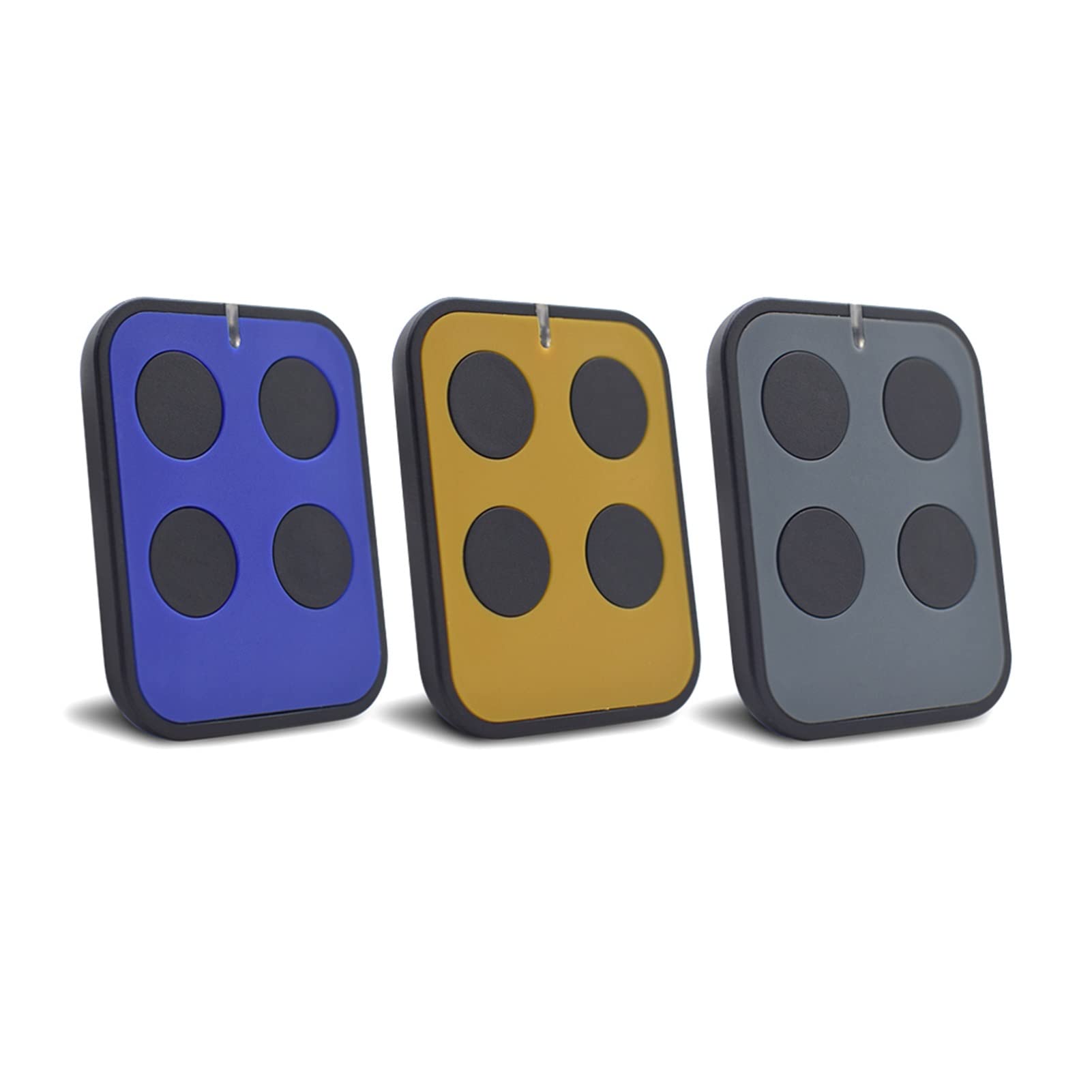 Abridor de puerta de garage, Control remoto de garaje 4 Botón 287-868MHz Llavero de la puerta Cloner Controles inteligentes Controles de hasta 4 puertas Incluyen clip y batería (Color : 3pcs Yellow)