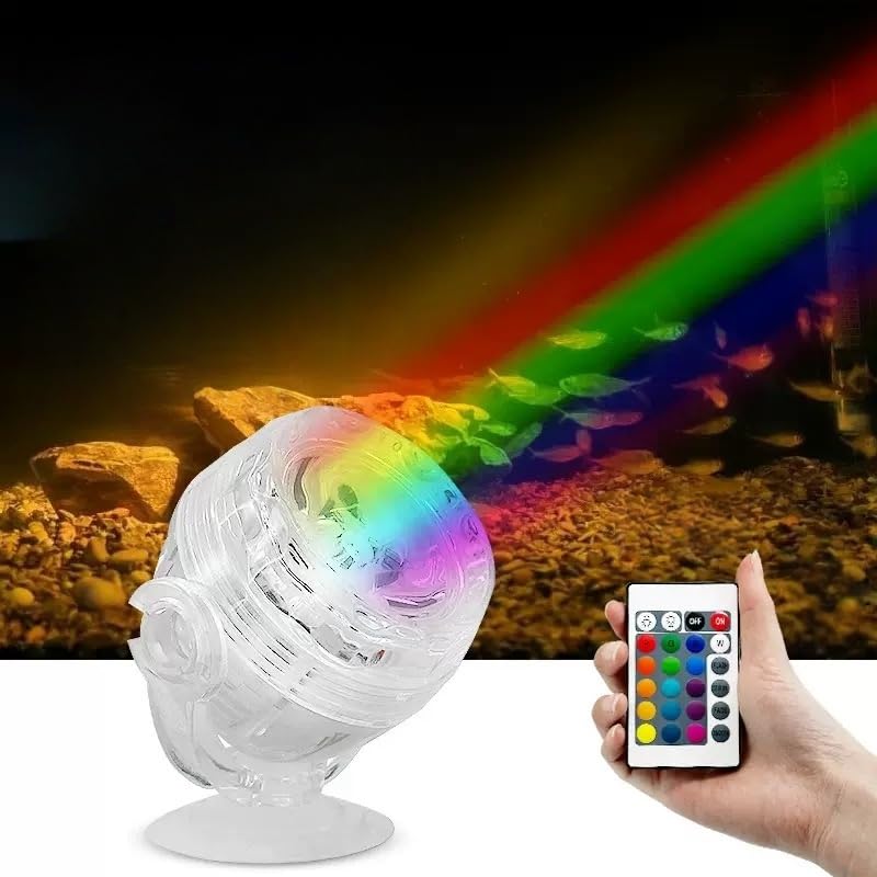 BEGONDIS Aquarium LED Spotlight, Color Changing, Submersible Waterproof USB Light with Night Light Function