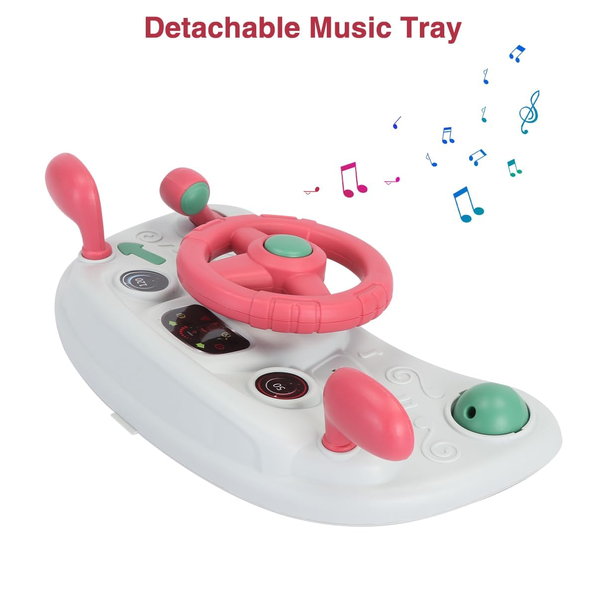 UBRAVOO Andador 2 en 1 para niños pequeños con bandeja extraíble y bandeja de música (sin batería), carrito plegable para niños de 6 a 18 meses (rojo)