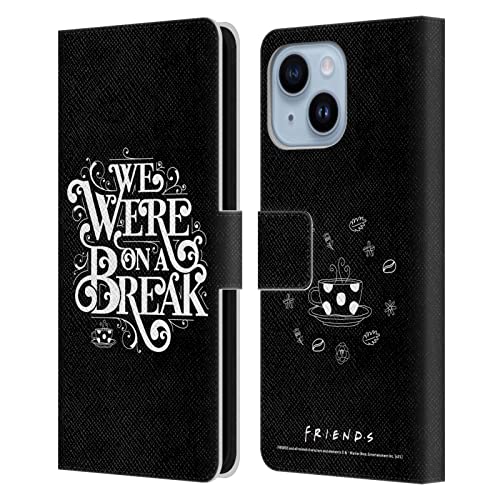 Étui portefeuille en cuir compatible avec Apple iPhone 14 Plus Friends TV Show We Were on A Break