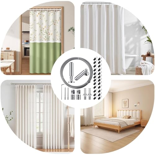 Kit tringles à rideaux en acier inoxydable de qualité supérieure pour loft - 6