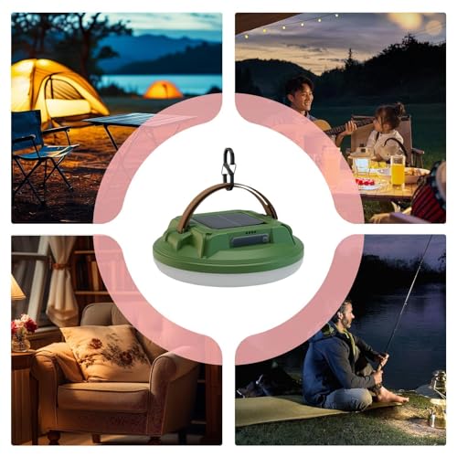 Lampe de camping solaire LED rechargeable avec affichage de batterie pour tente et randonnée - 4