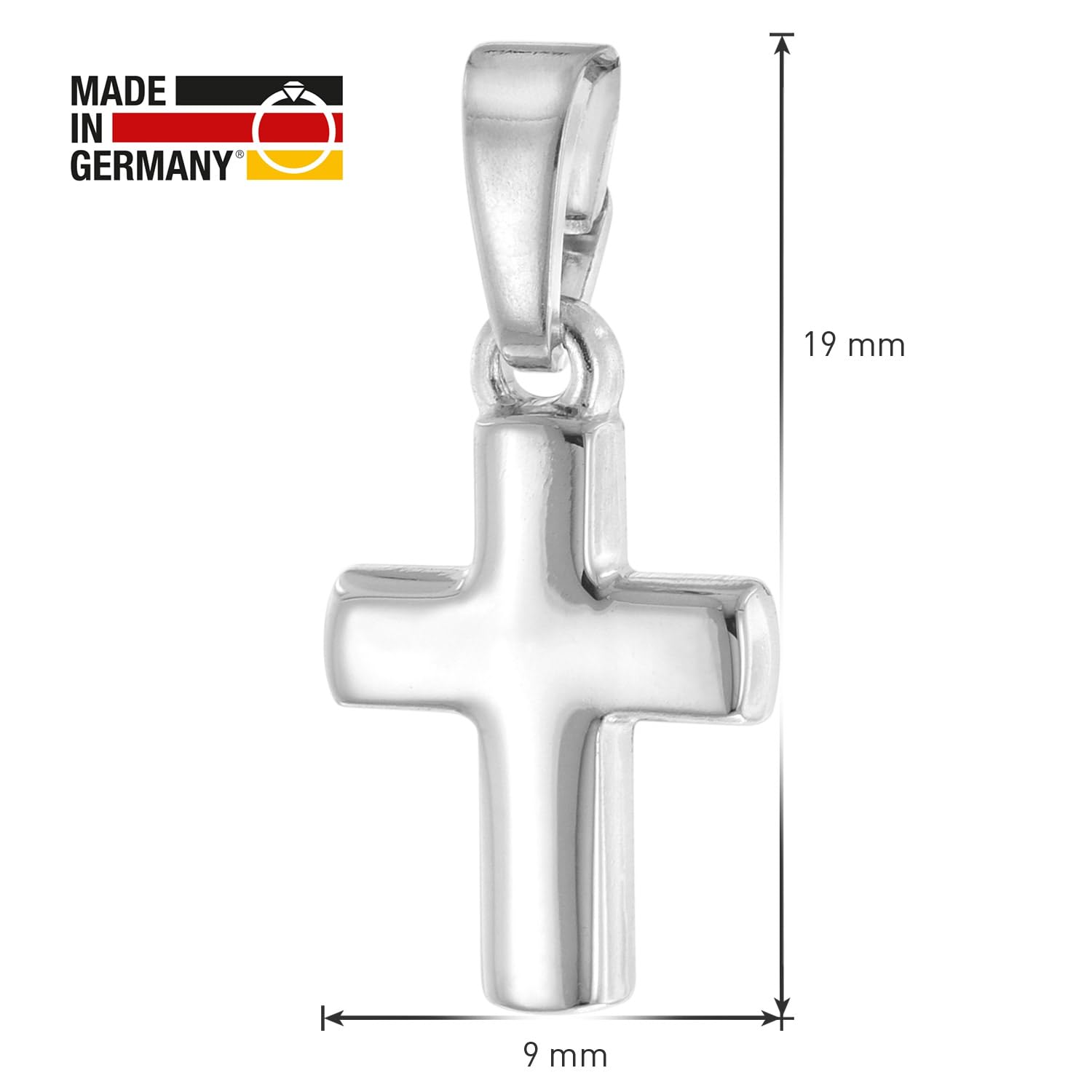 trendor Kinder-Halskette mit Kreuz-Anhänger 925 Silber 15589 | liebevoller Halsschmuck für Mädchen und Jungen, zauberhafte Geschenkidee,