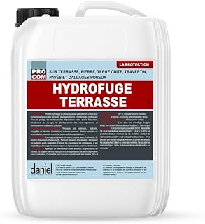 Hydrofuge terrasse incolore, imperméabilisation travertin, pierre naturelle, terre cuite, béton, dalles, pavés PROCOM 5 litres