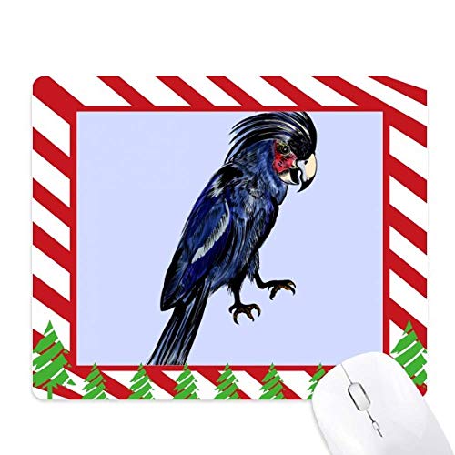 Tapis de souris oiseau bleu canne de Noël pour décoration bureau hiver