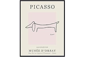 Mid Century Modern Art: Abstract Dog Wall Art for Contemporary Decor