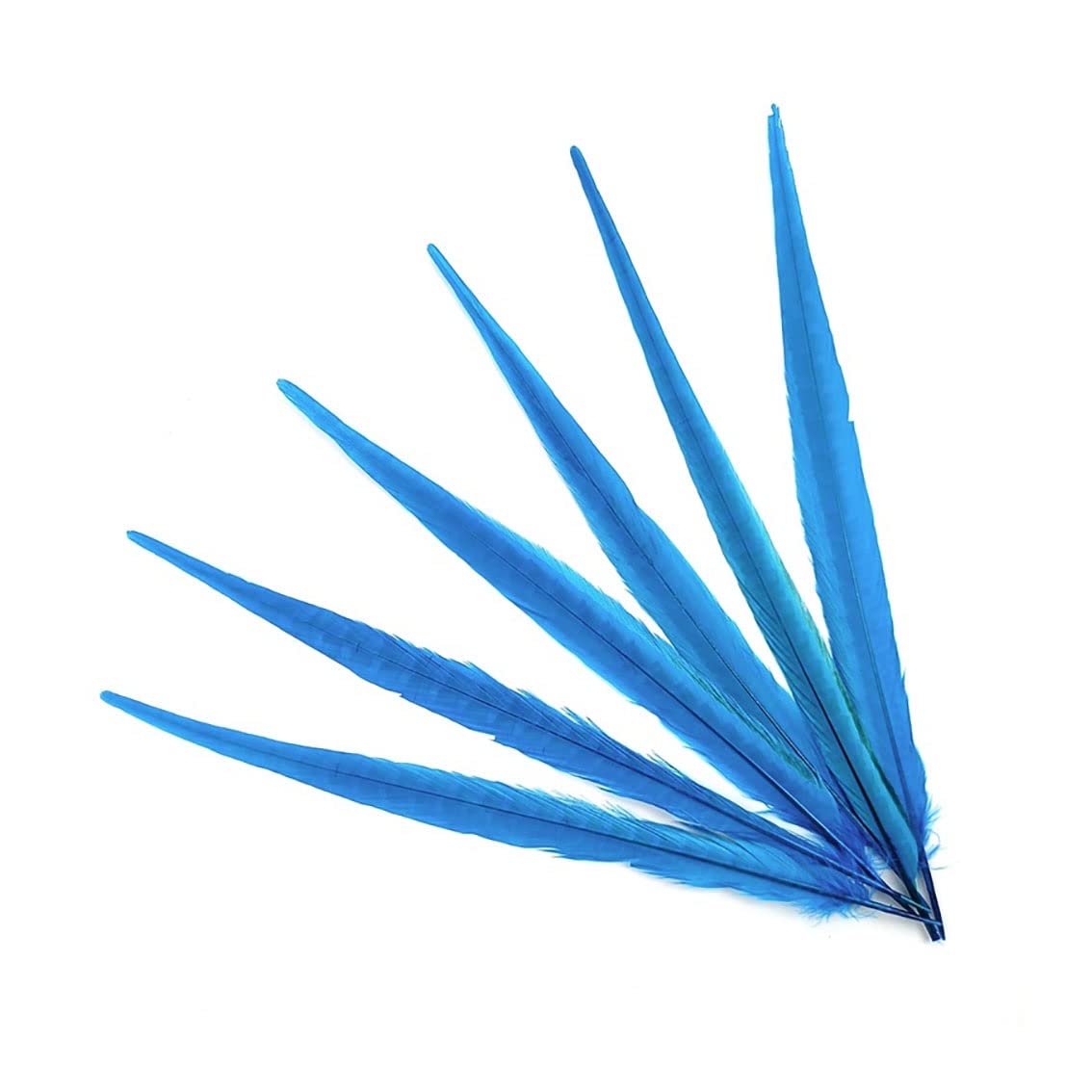 Plumas de faisán de 40-45cm para manualidades y accesorios de tocados color azul claro