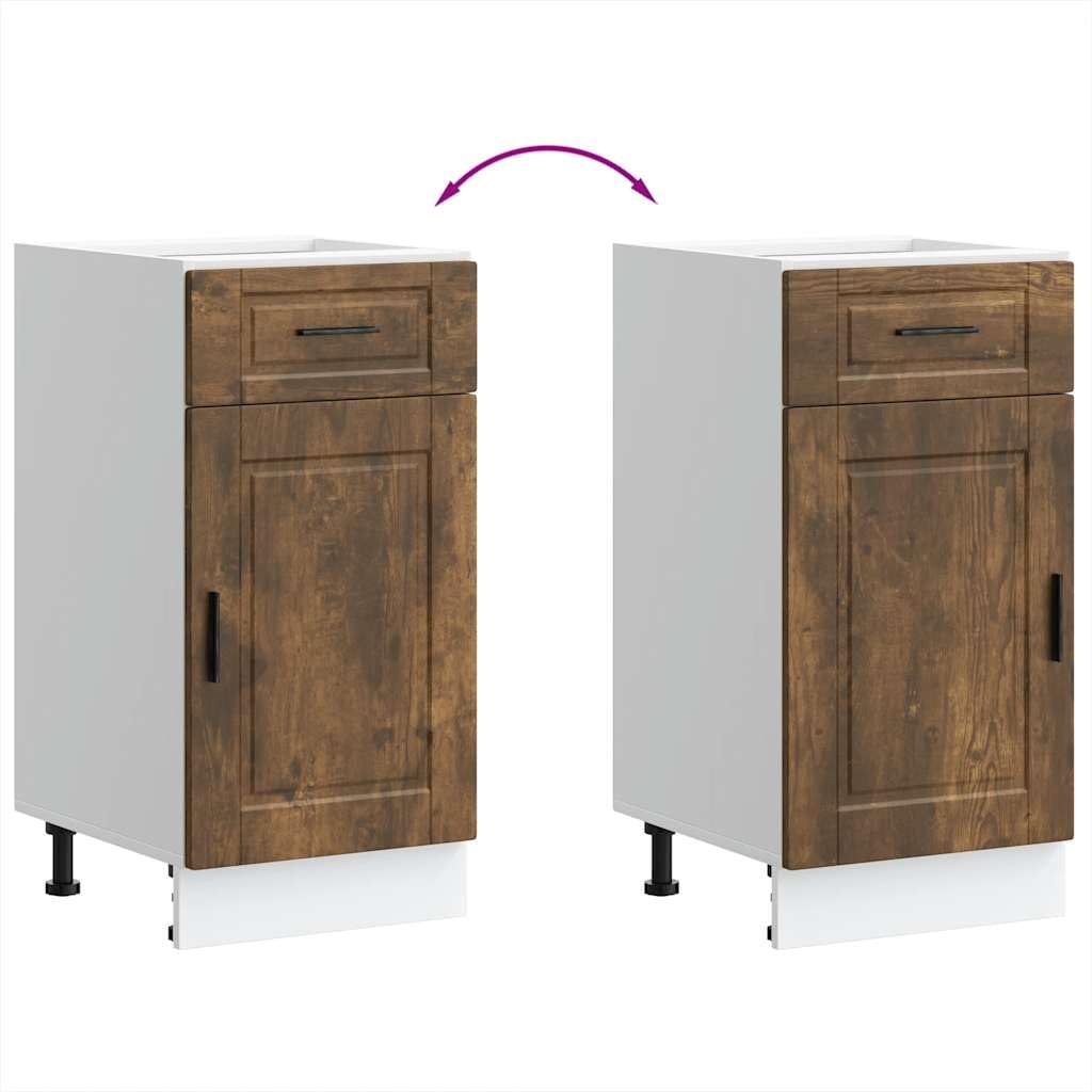 vidaXL Armoire de Cuisine Porto chêne fumé Bois d'ingénierie, Meuble d'évier, Meuble de Cuisine avec tiroir, Meuble de Cuisine à tiroir