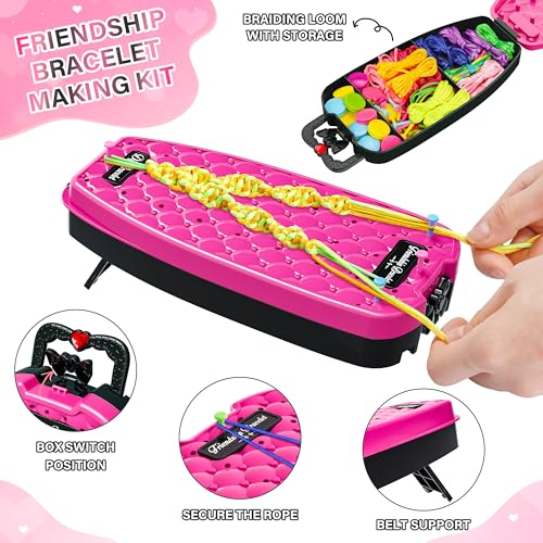 Dpai-Friendship-Bracelet-Making-Kit-for-GirlsDIY-Arts-and-Crafts-ToysJewelry-String-Maker-KitThe-Best-Birthday-Gifts-Ideas-for-Girls-6-7-8-9-10-11-12-Years-OldRose-and-Black