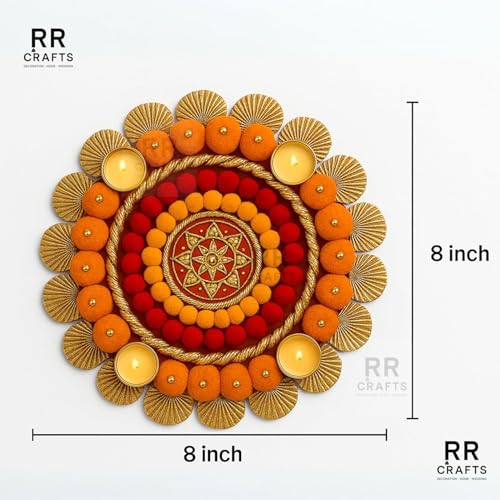 Image of Flower Rangoli Set - Diwali Rangoli Decoration for Home|Rangoli Diya Decoration|Floor Decoration Items|Decor Items for Pooja|Divaalee & Festive Decoration Items|Diwali Decorative