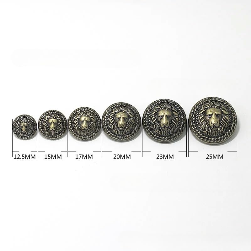 200 szt. 12,5-32 mm metalowe guziki, okrągłe metalowe guziki, guziki do szycia rzemieślniczego, złoty, srebrny, brązowy, do garniturowych kurtek mundurów koszul wiatrówka