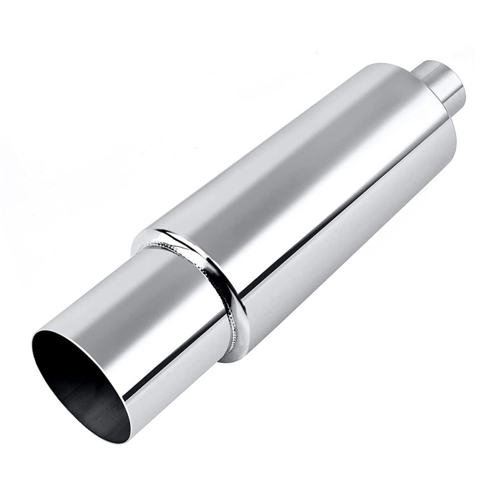Car Silencer Końcówka tłumika wydechowego ze stali nierdzewnej wlot rury wydechowej 2,5 cala wylot 4 cale spalony tłumik rura wydechowa do uniwersalnego(C)