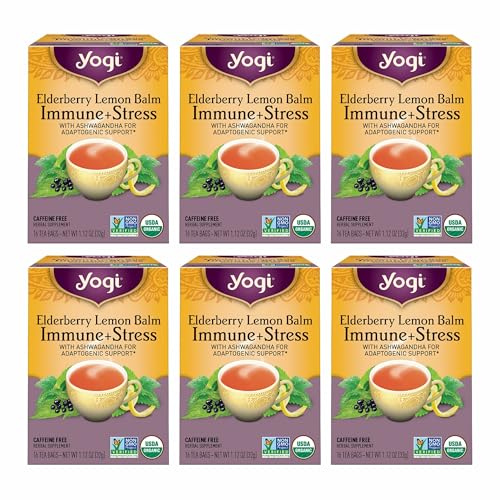 Yogi Tea Elderberry Lemon Balm Immune & Stress Tea - 16 Tea Bags ...
